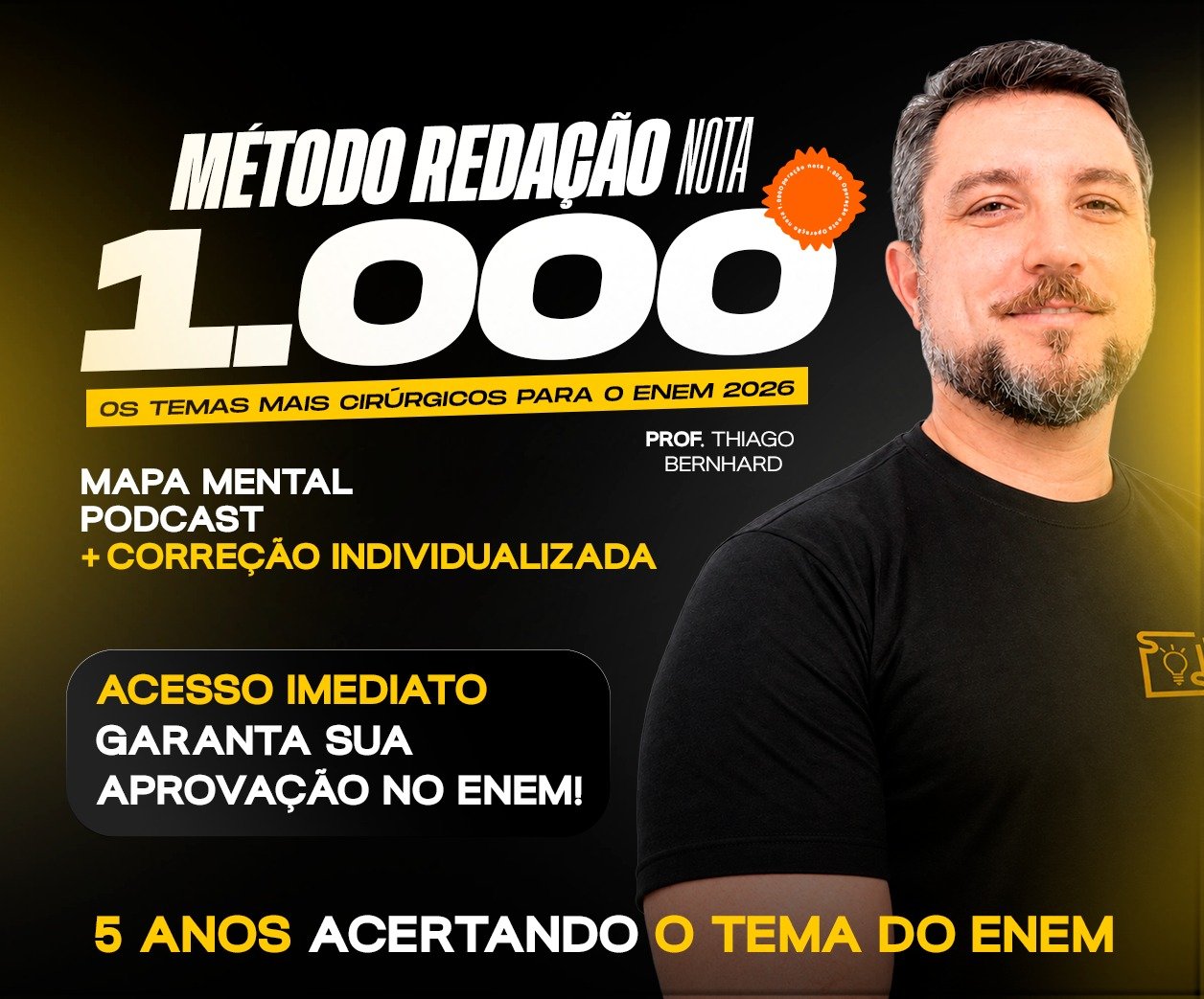 Método Redação Nota 1.000 — mapa mental, podcast e correção individualizada